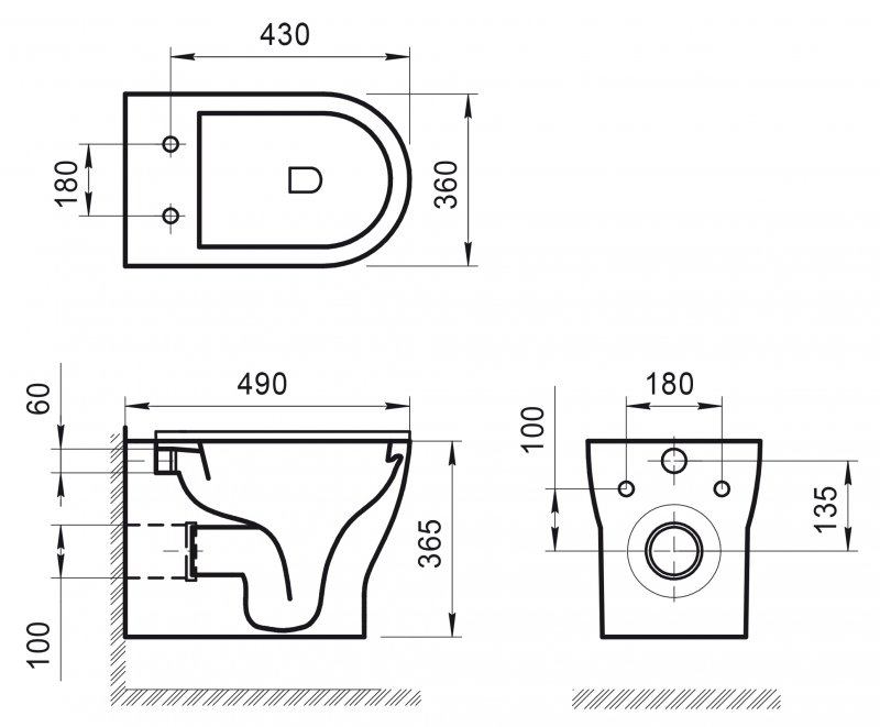 Чаша для унитаза подвесного BelBagno LUCIE BB063CHR