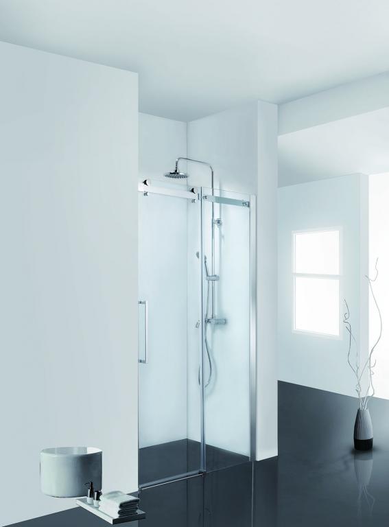 Душевая дверь в нишу Bravat Wave 120x200см BD120.4102S профиль хром, стекло прозрачное
