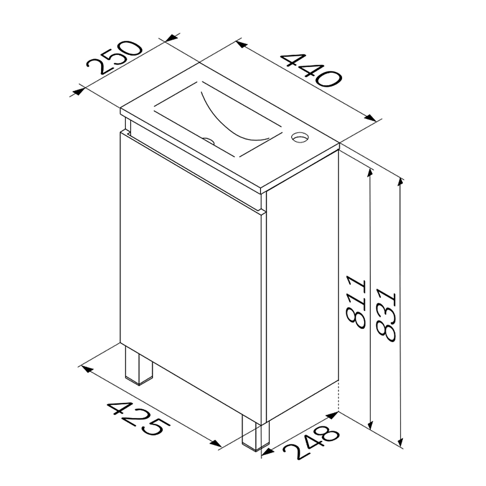 Тумба под раковину AM.PM X-Joy 45 M85AFSX0451WG белый