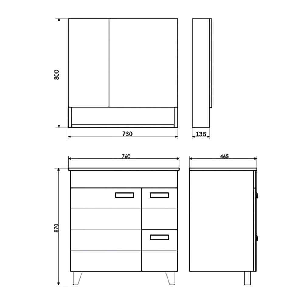 Тумба с раковиной Comforty Клеон 75Н 00-00004758CF белый / дуб дымчатый