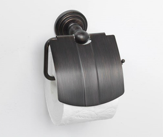 Держатель туалетной бумаги Wasserkraft Isar K-7325 с крышкой, бронза/черный матовый