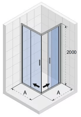 Душевой уголок Riho Hamar 2.0 R207 90х90см G007005120 профиль хром, стекло прозрачное
