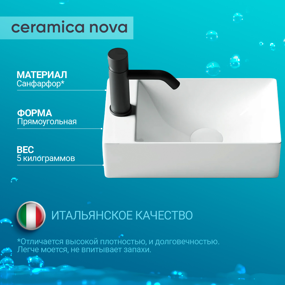 Раковина накладная Ceramica Nova Element CN5008 белая глянцевая