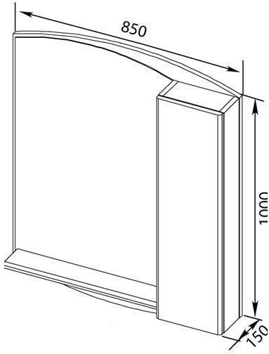 Зеркало-шкаф Aquanet Асти 85 177790 белый