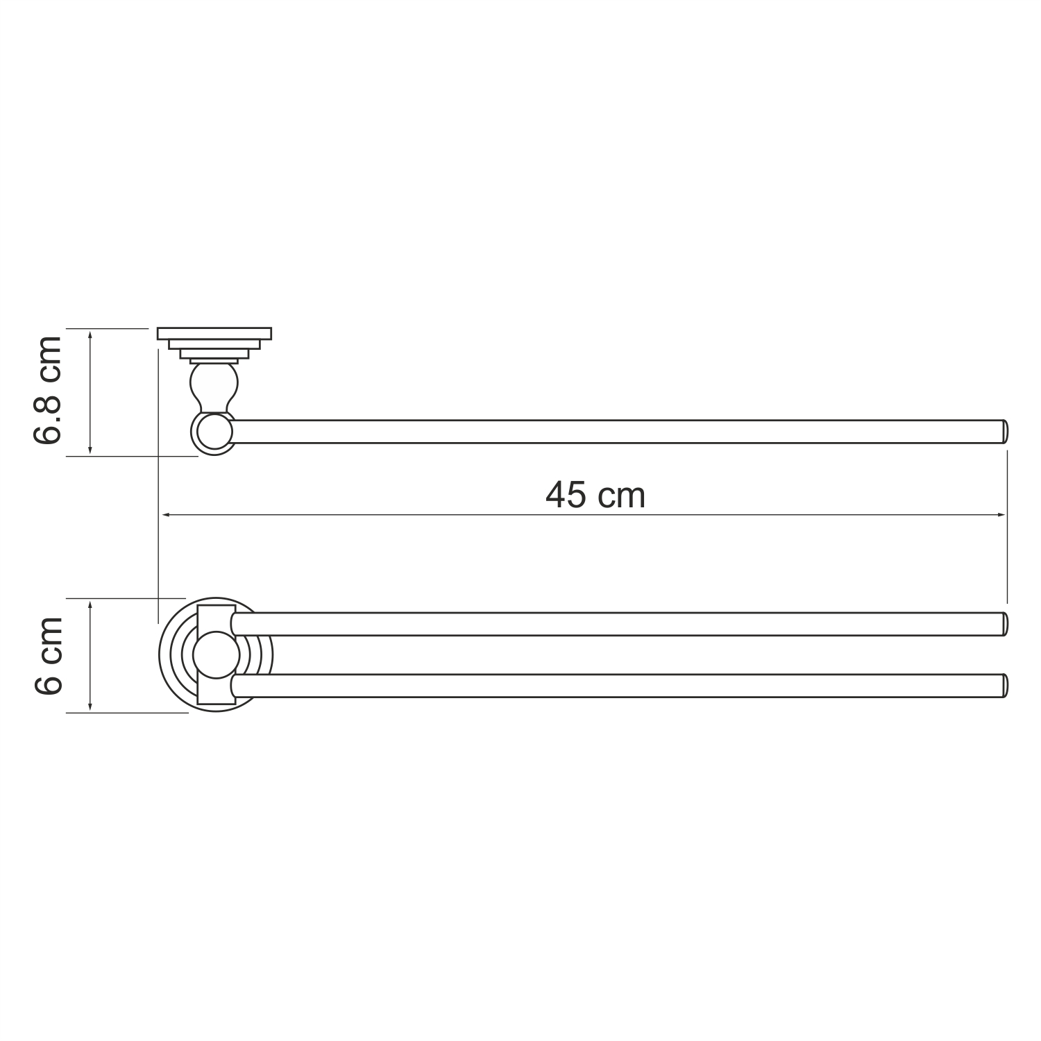 Полотенцедержатель Wasserkraft Ammer K-7031 хром