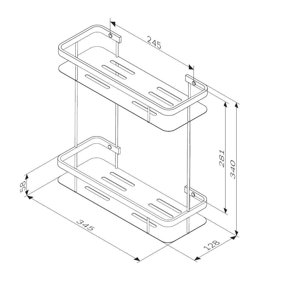 Полка AM.PM Sense L A7453200 двойная, хром
