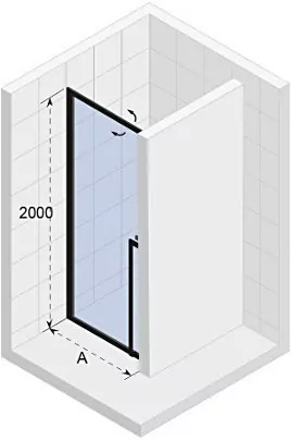 Душевая дверь в нишу RIHO 100см G005003121 профиль черный, стекло прозрачное