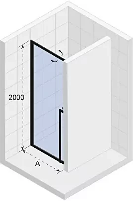 Душевая дверь в нишу RIHO 100см G005003121 профиль черный, стекло прозрачное