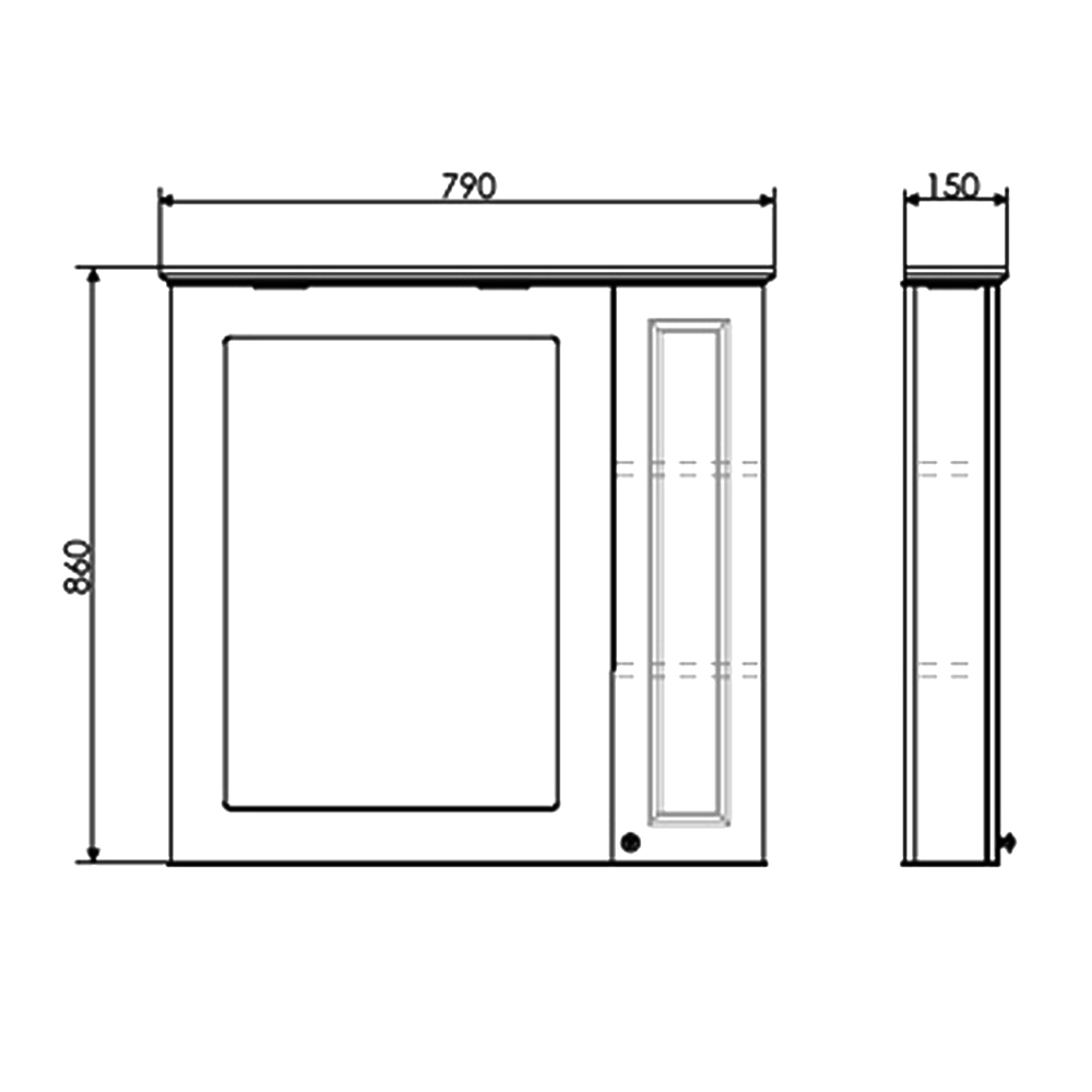Зеркало-шкаф Comforty Палермо 80 00004143508CF патина золото