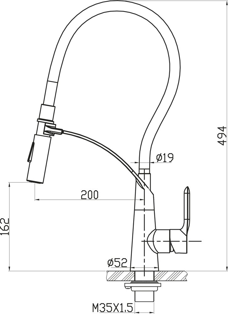 Смеситель BelBagno NOVA BB-LAM36-IN для кухонной мойки