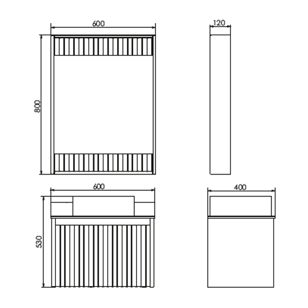 Тумба с раковиной Comforty Марсель-60 00-00012272CF белая матовая, со столешницей Калакатта Блэк