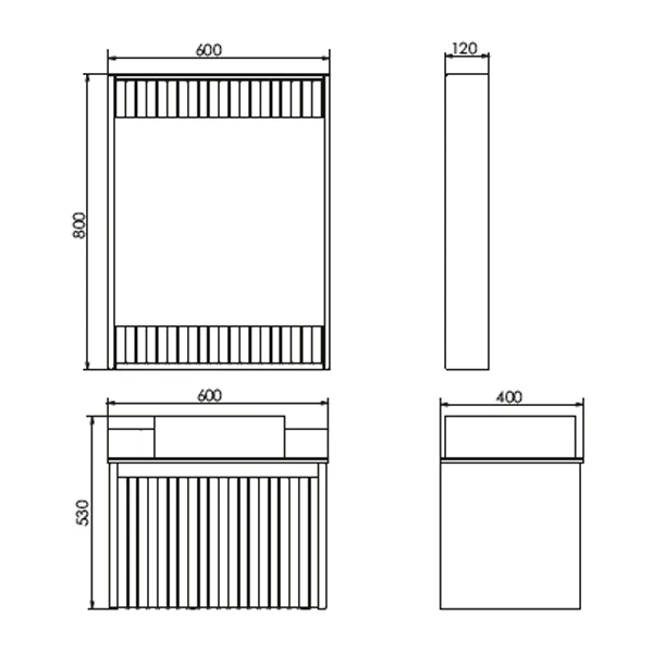 Тумба с раковиной Comforty Марсель-60 00-00012272CF белая матовая, со столешницей Калакатта Блэк
