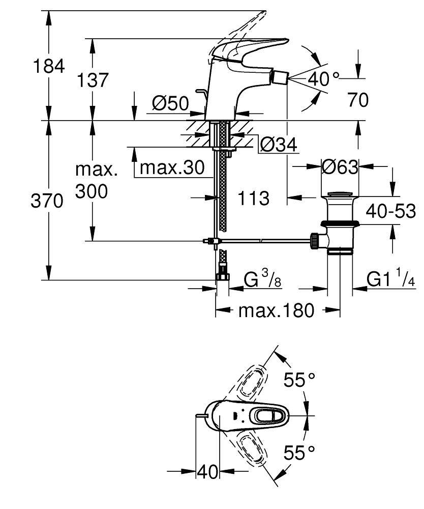 Смеситель для раковины Grohe Eurostyle New 23374LS3 белый