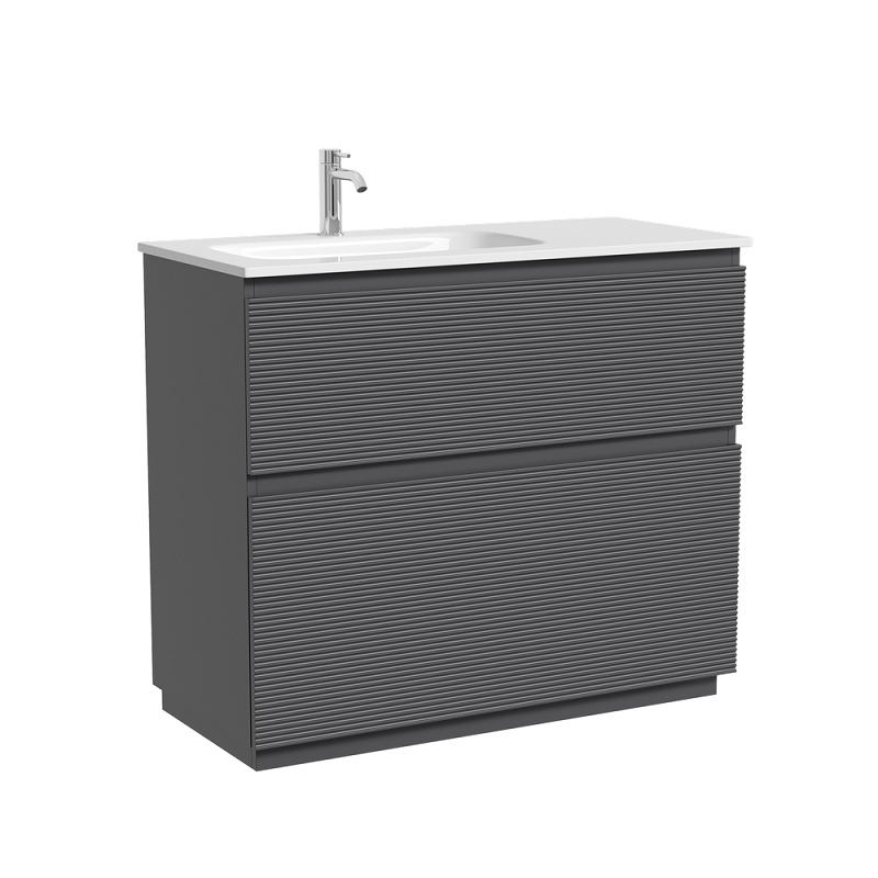Тумба под раковину Sancos Folk Floor 100 FL100FLGS левая, напольная, Grey soft