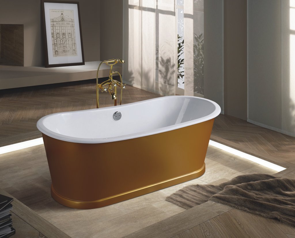 Чугунная ванна Aquanet Sharking 170x75 SW-1012A золото, глянец