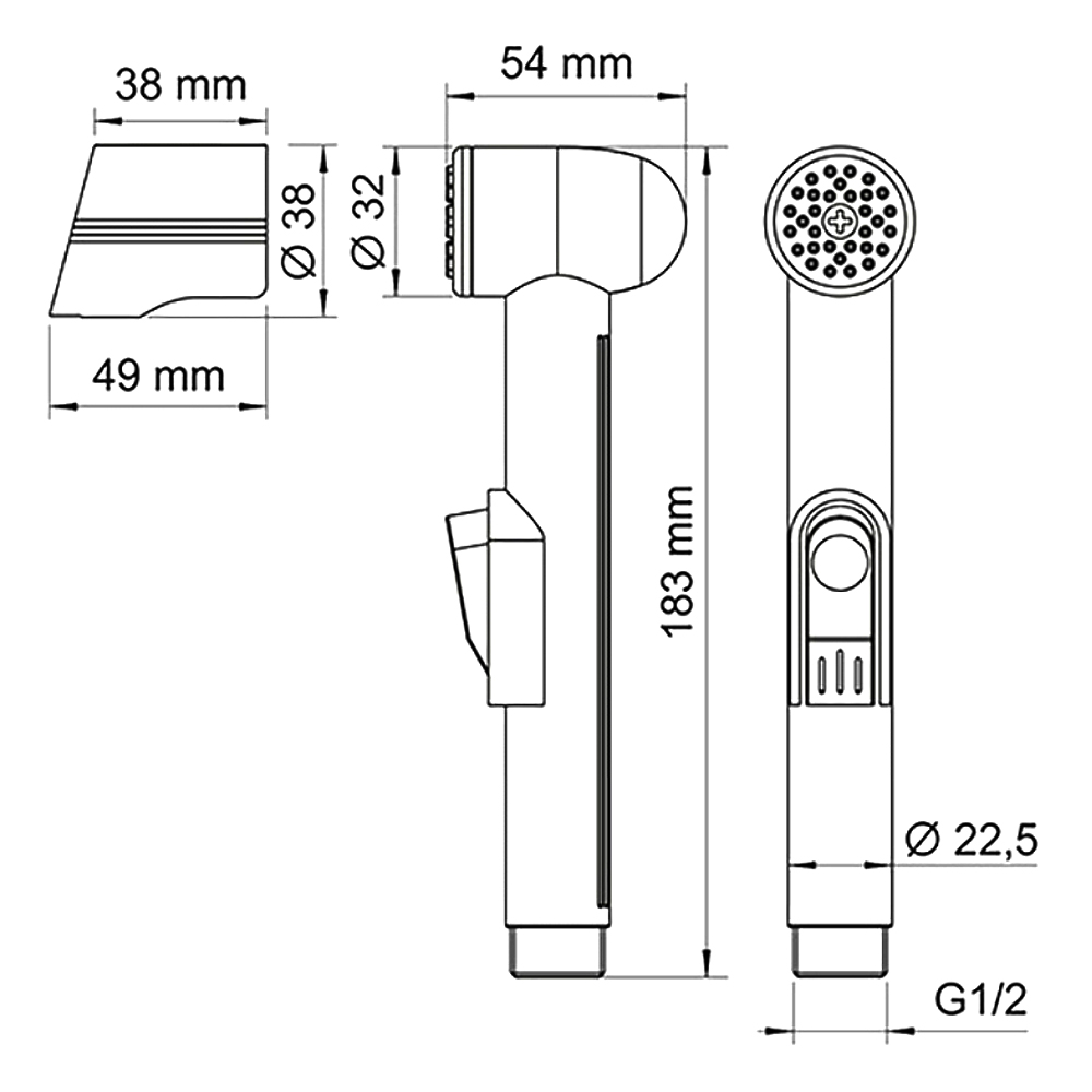 Гигиенический душ Wasserkraft Elbe A081 черный