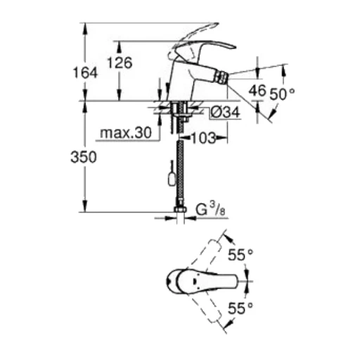 Смеситель для биде Grohe Eurosmart New 32927002 хром