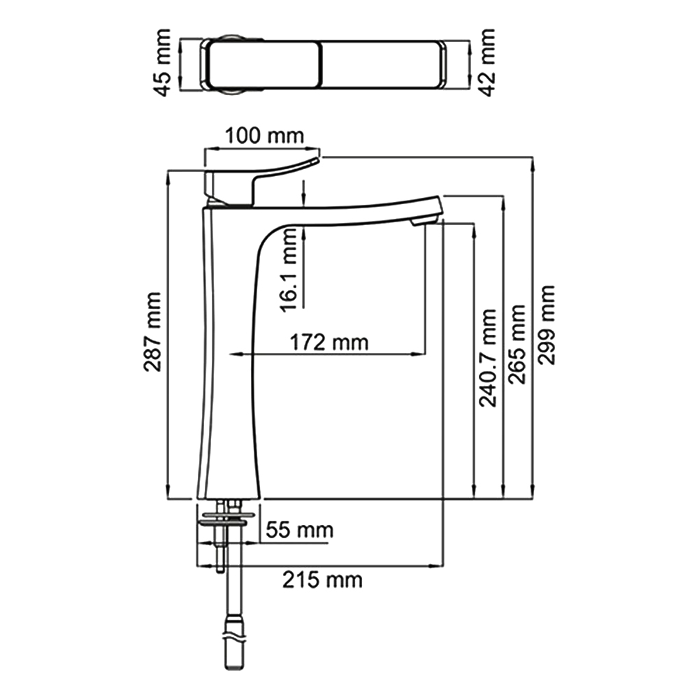 Смеситель для раковины Wasserkraft Aller 1063H хром