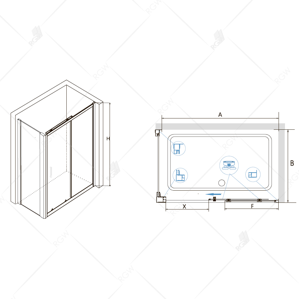 Душевой уголок RGW Classic CL-48 130x80см 32094883-011 профиль хром, стекло прозрачное