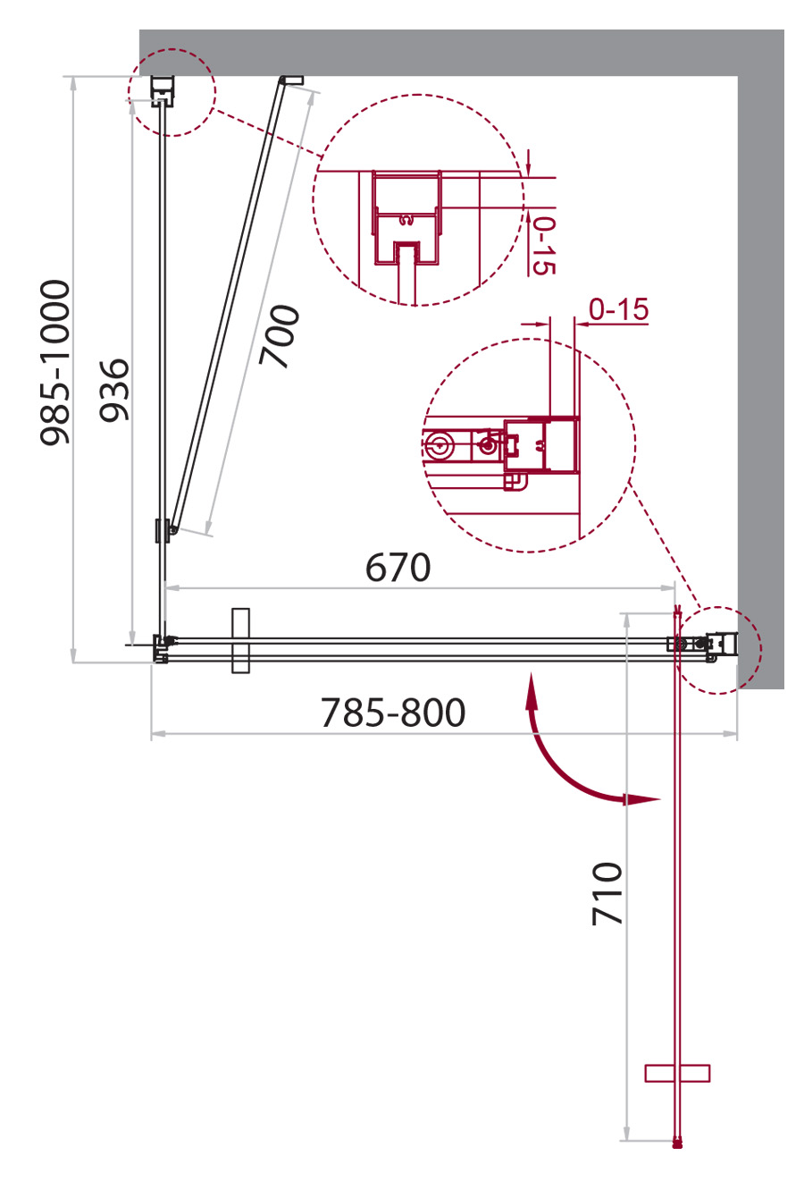 Душевой уголок BelBagno Marmi 80x100см MARMI-AH-1-80/100-C-Cr профиль хром, стекло прозрачное