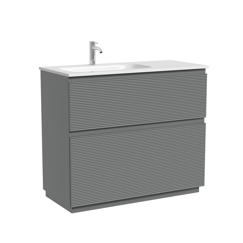 Тумба под раковину Sancos Folk Floor 100 FL100FLES левая, напольная, Ergraut soft