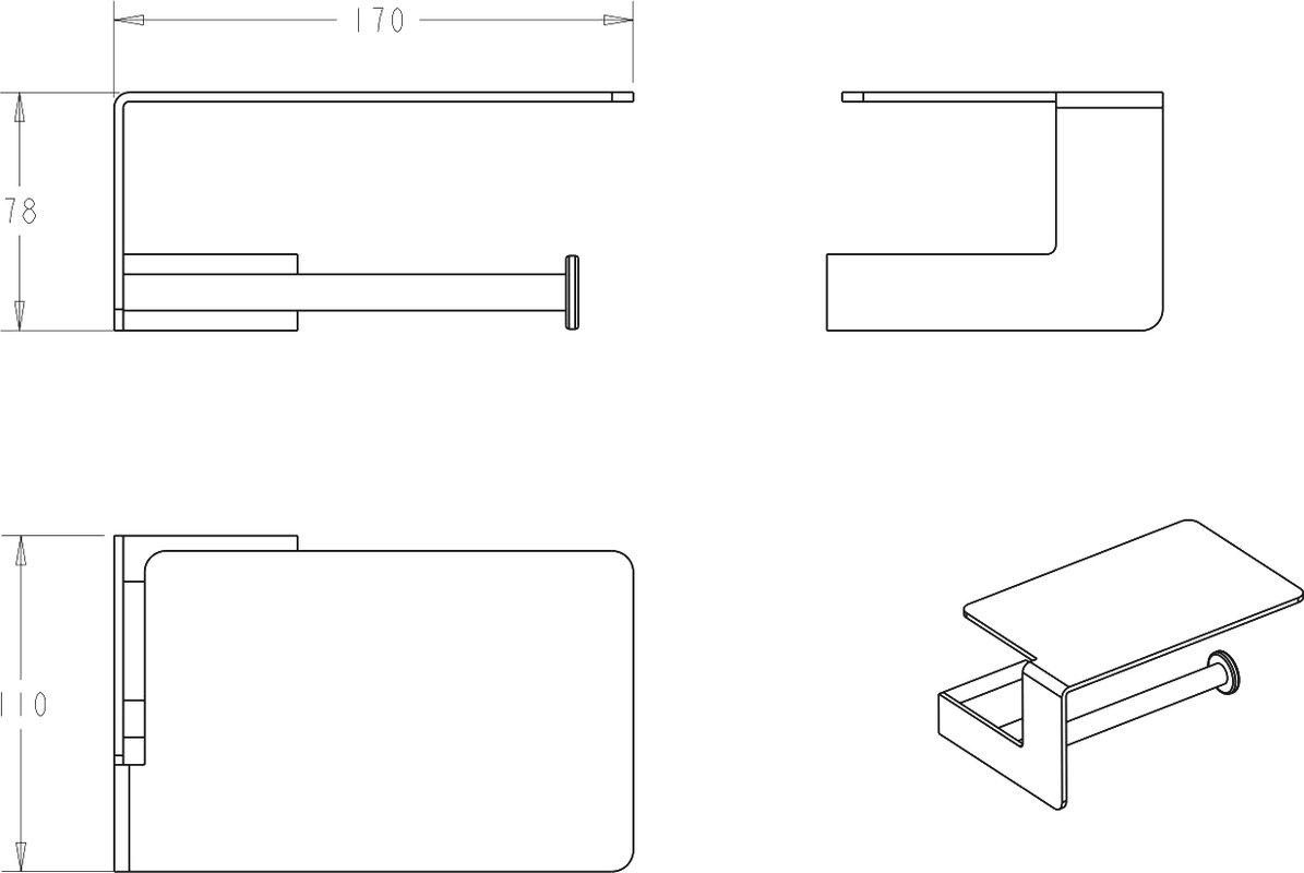 Держатель туалетной бумаги Boheme Q 10941-GM с полкой, gun metal