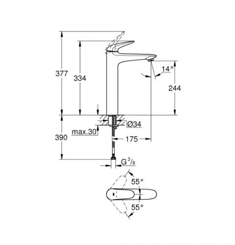 Смеситель для раковины Grohe Eurostyle 23719003 хром