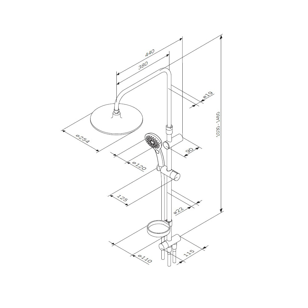 Душевая стойка AM.PM Inspire 2.0 F0750A100 хром