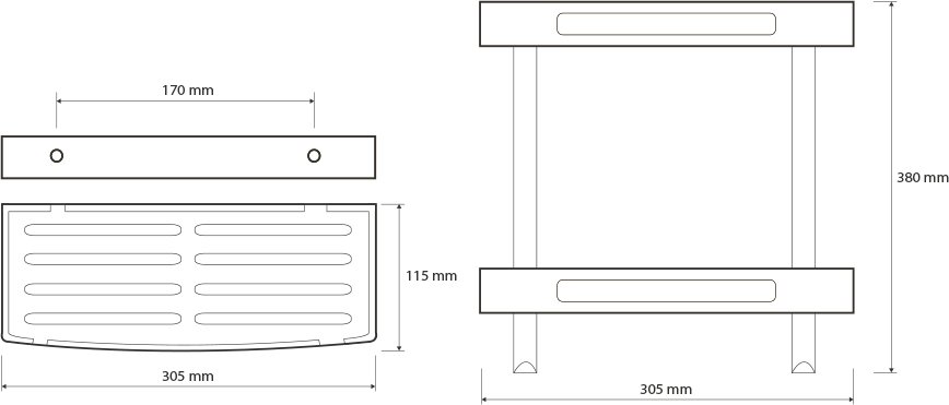 Полка Bemeta Cytro 102308241 2-ярусная, хром