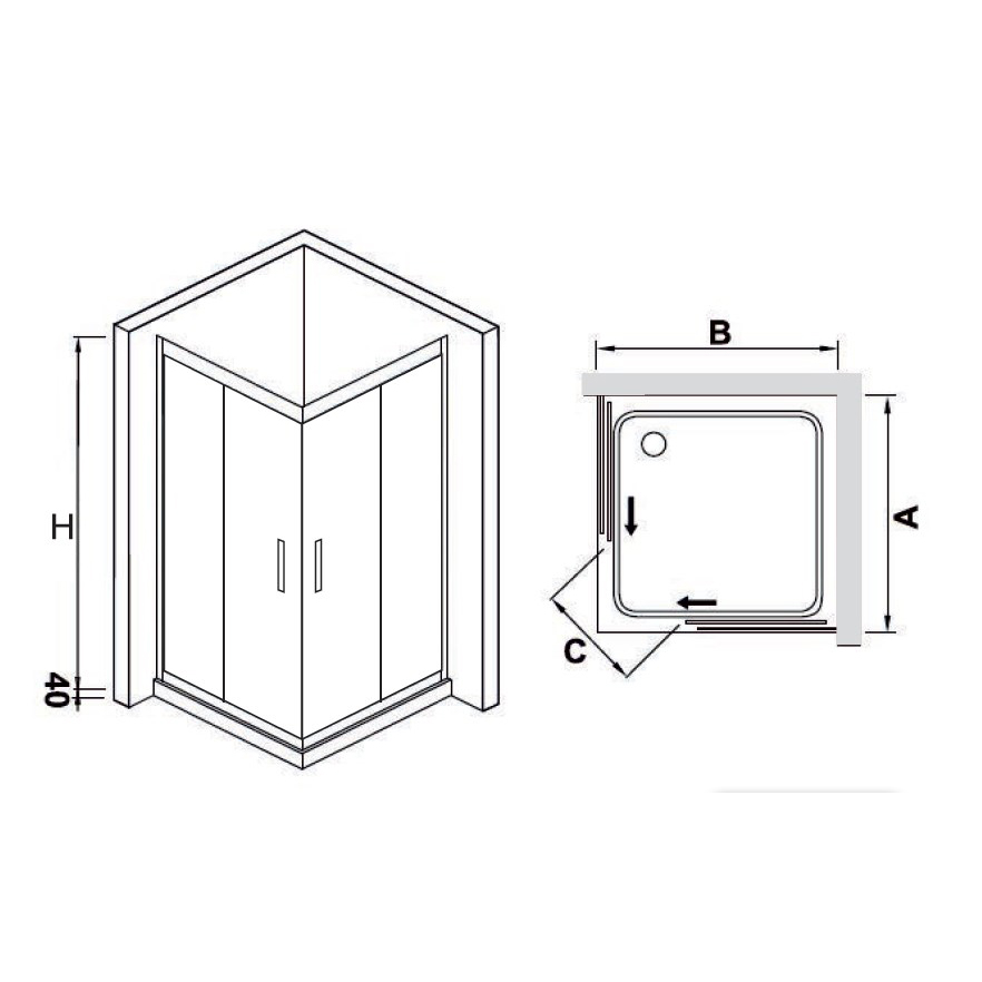 Душевой уголок RGW Hotel HO-312 130х130см 030631233-11 профиль хром, стекло прозрачное