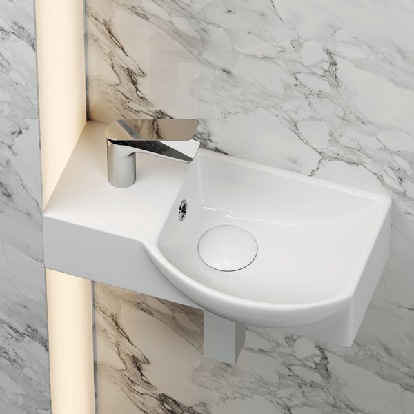 Раковина подвесная Ceramicanova Element 45 L CN6038L белая глянец