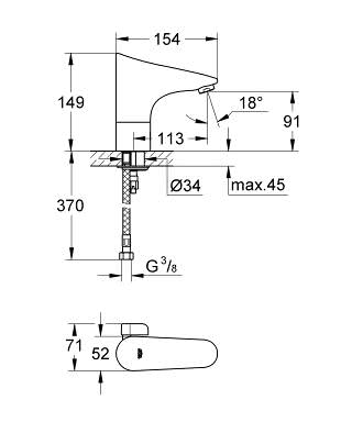Смеситель для раковины Grohe Europlus E 36207001 хром
