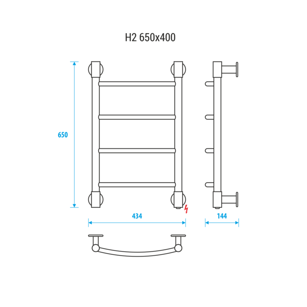 Полотенцесушитель электрический Energy H2 65х40 см EETR0000H2654000000 хром
