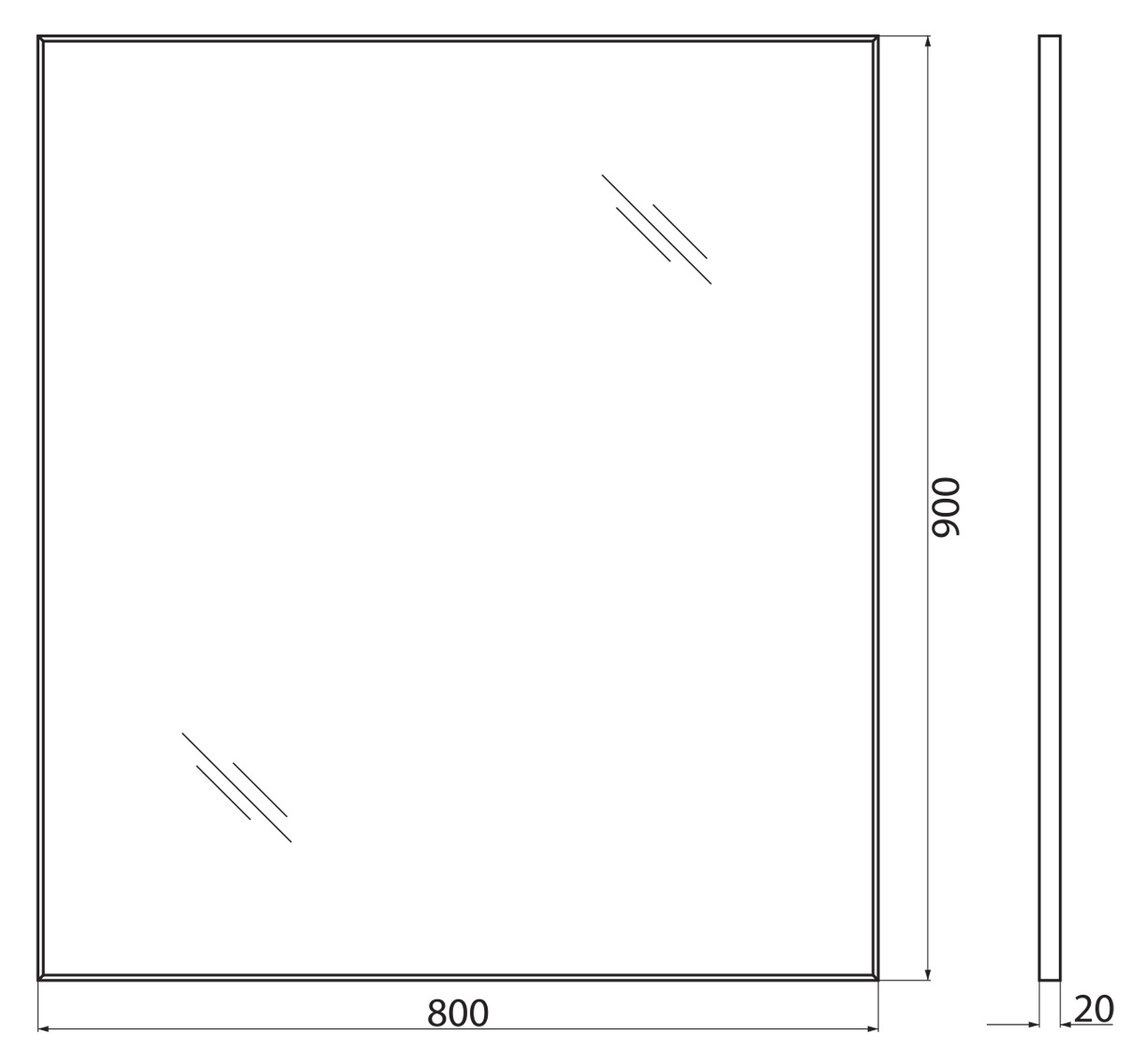 Зеркало BelBagno 80 SPC-AL-800-900 хром