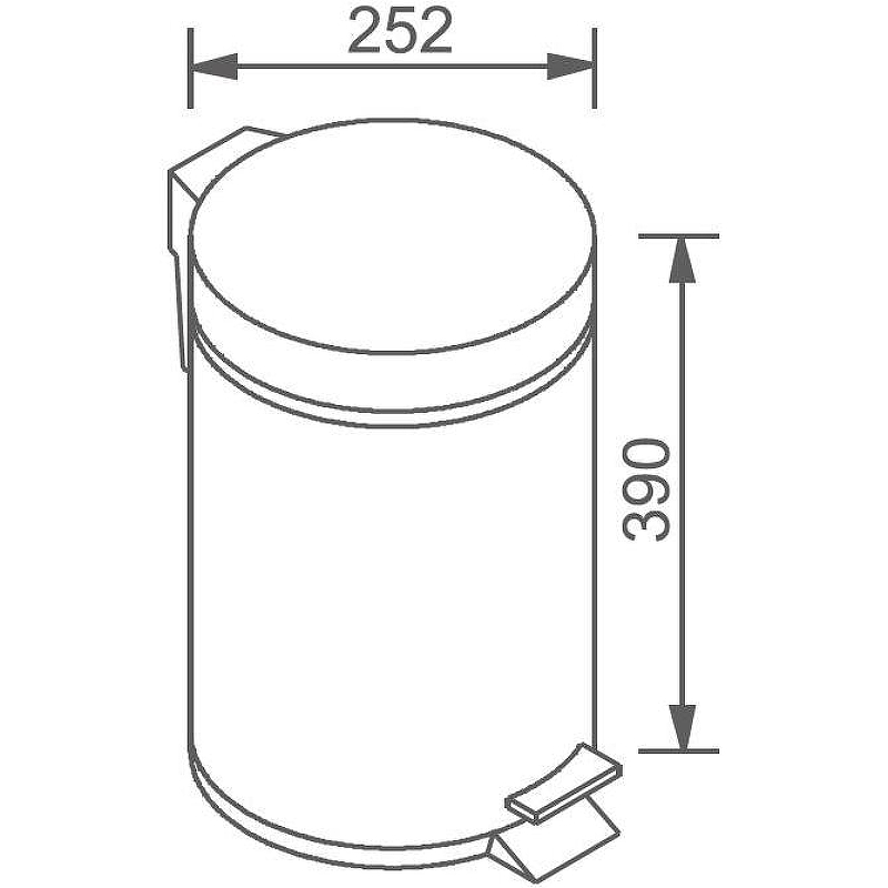 Ведро мусорное Aquanet 12L 8074MB черный матовый