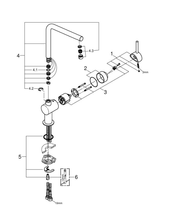 Смеситель для кухни Grohe Minta 31375KS0 черный