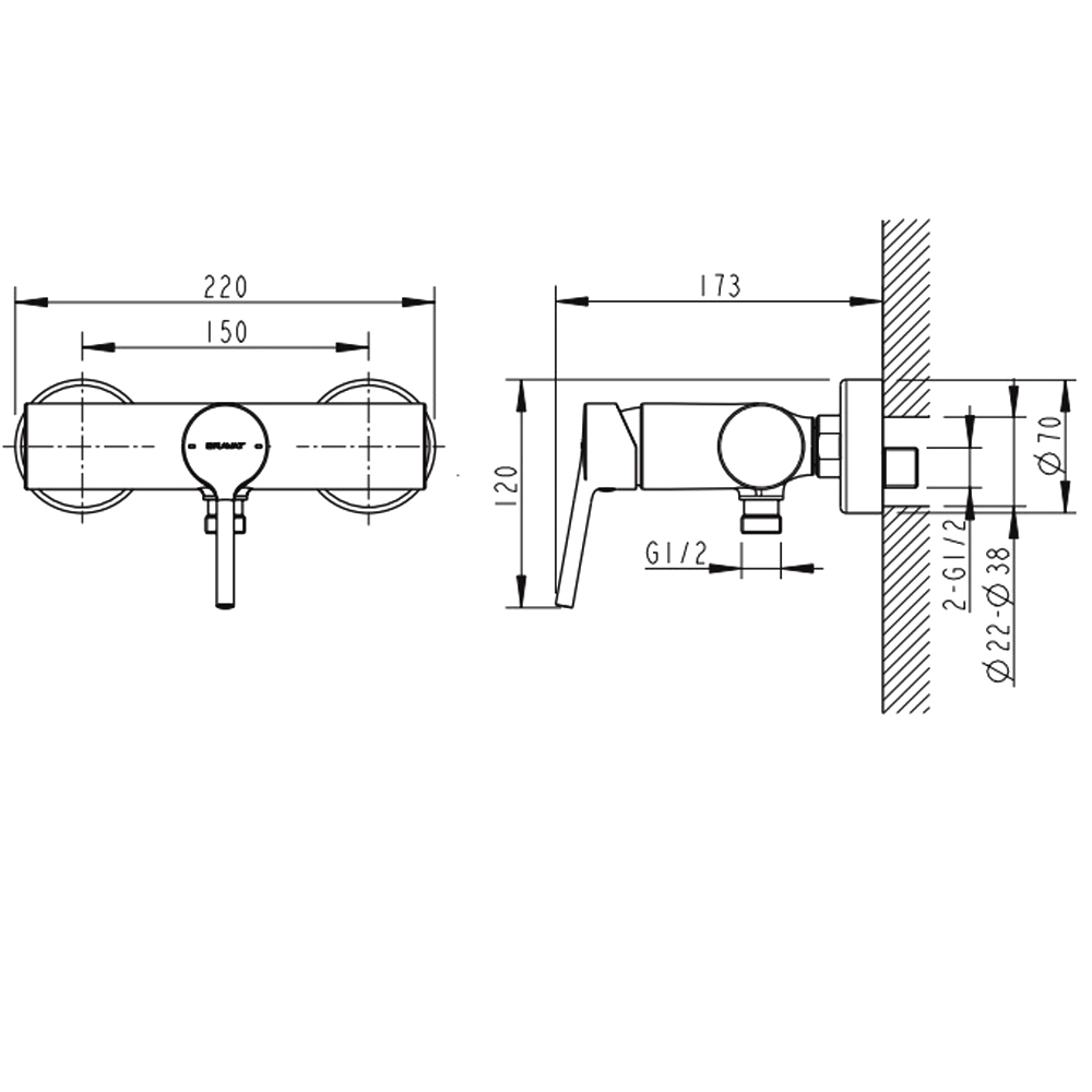 Смеситель для душа Bravat Palace F9172217CP-01-RUS хром