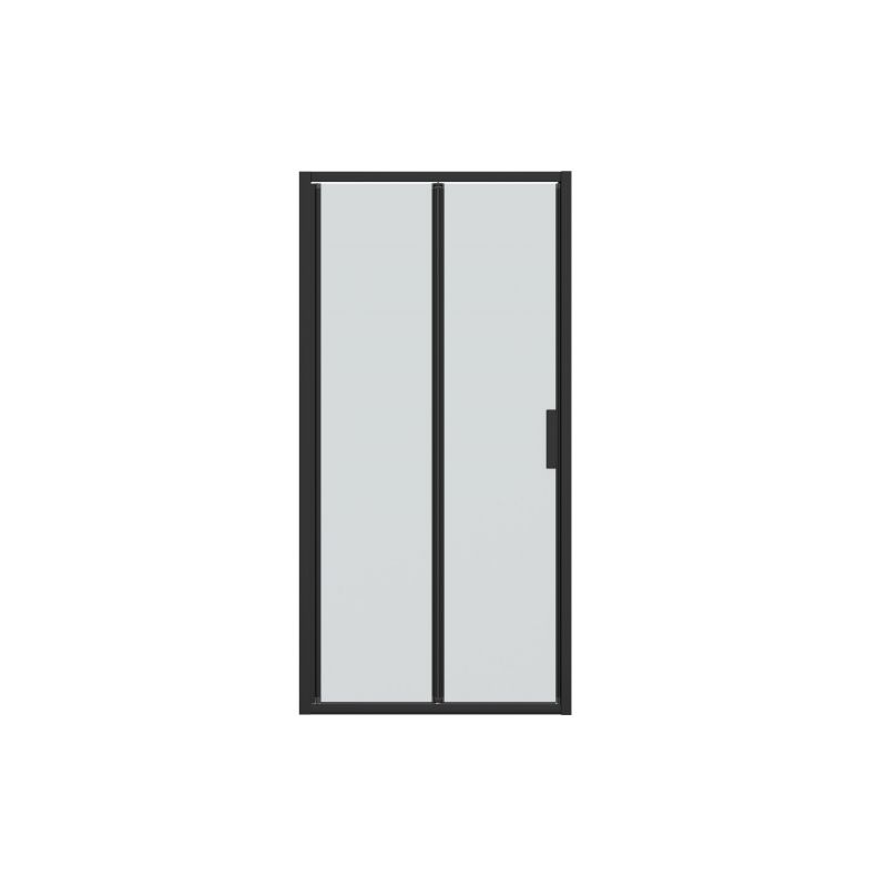 Душевая дверь в нишу Bravat Blackline 100x200см BD100.4121B профиль черный, стекло прозрачное