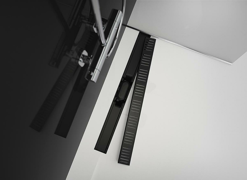 Душевой лоток AlcaPlast APZ10BLACK 650M с решеткой и опорами, черный