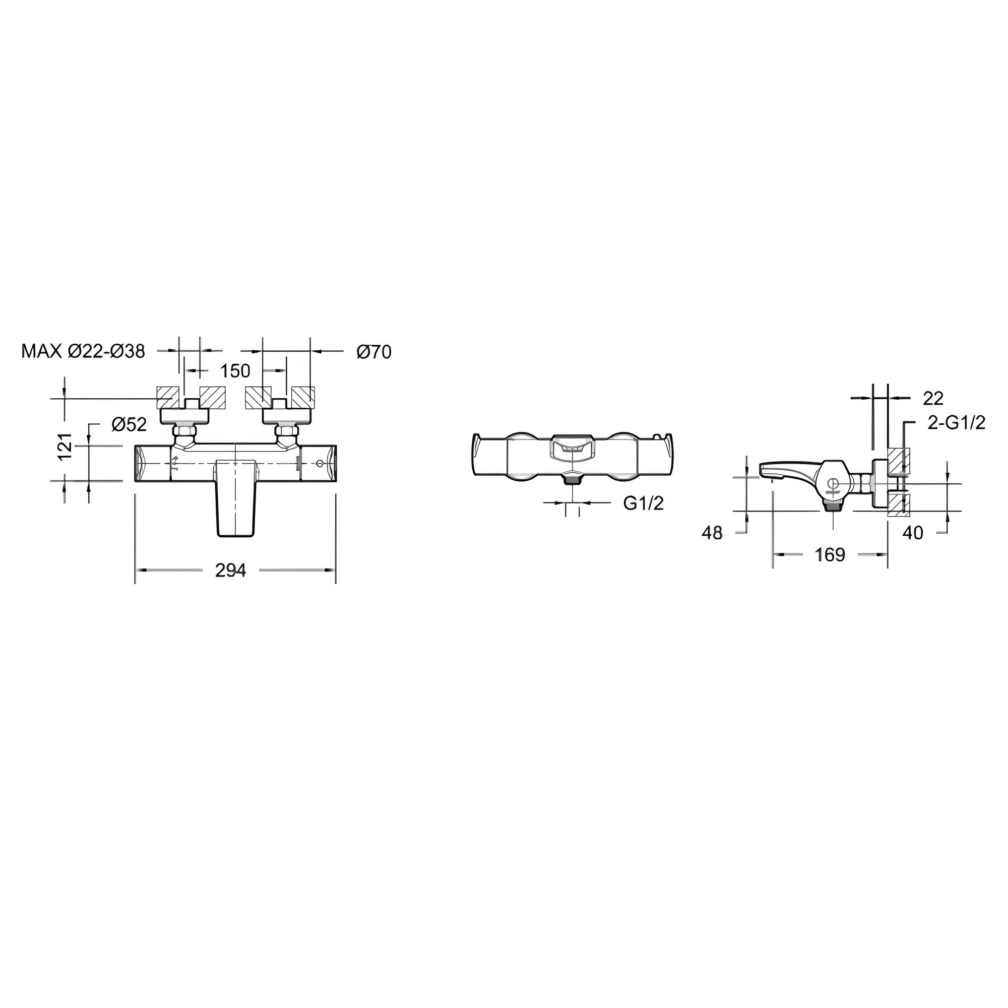 Смеситель для ванны с душем Bravat Nizza F6353387CP-01-RUS хром