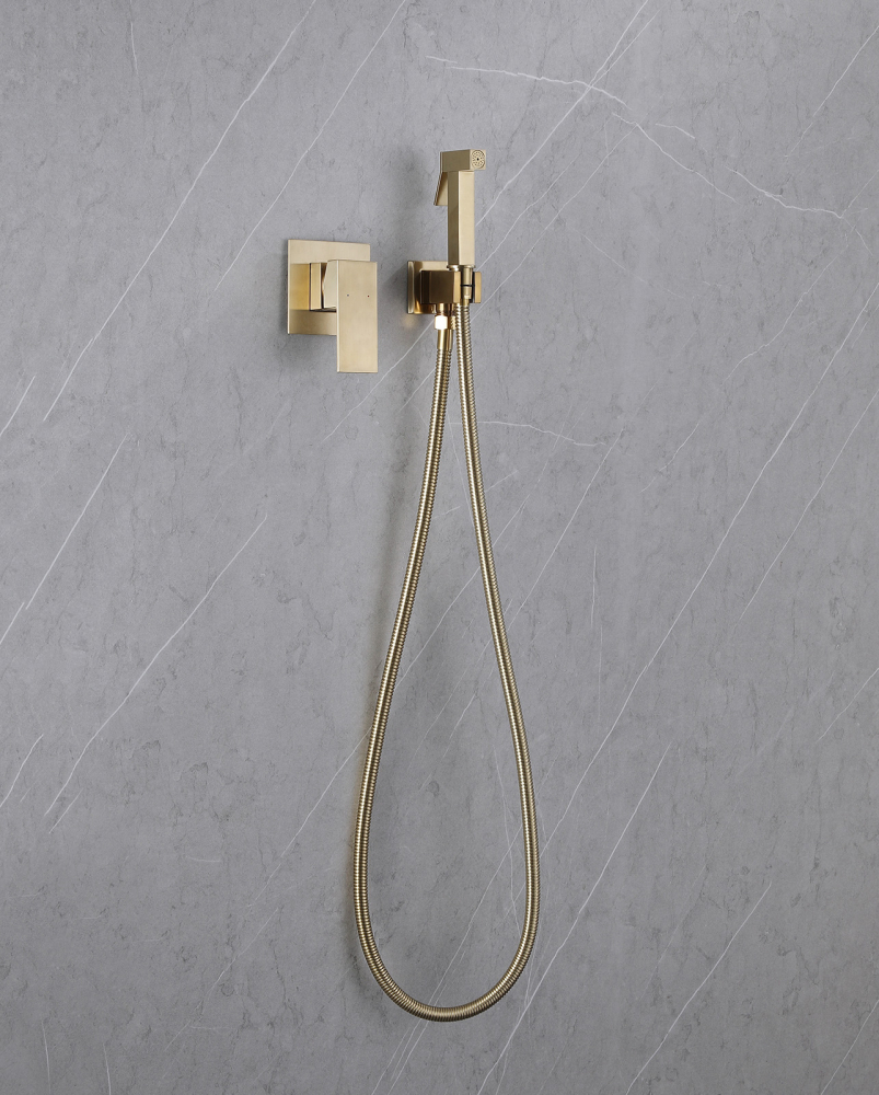 Гигиенический душ Abber Daheim AF8225G со смесителем, золото