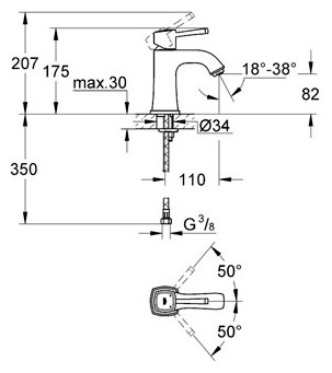 Смеситель для раковины Grohe Grandera 23310000 хром