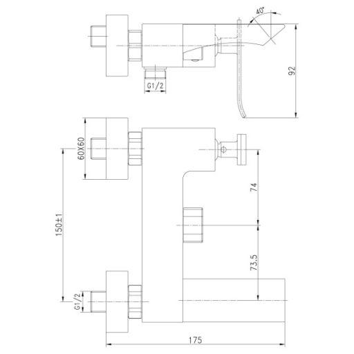 Смеситель для ванны с душем Lemark Contest LM5814CW хром