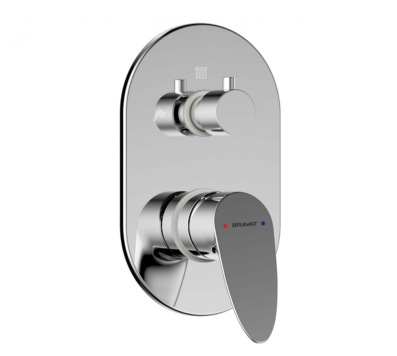 Смеситель встраиваемый для душа Bravat Drop P69190C-RUS хром