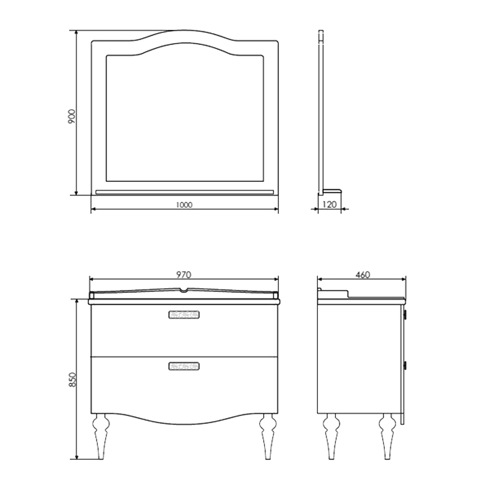 Зеркало Comforty Монако 100 00004136986CF белый глянец