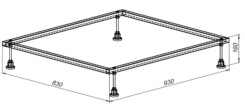 Каркас для поддона Allen Brau 100x90 8.00002.2