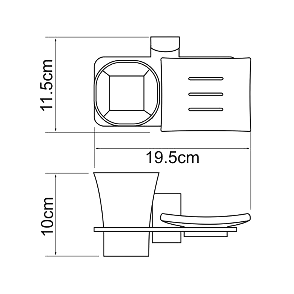 Стакан Wasserkraft Exter K-5226 с мыльницей,бронза