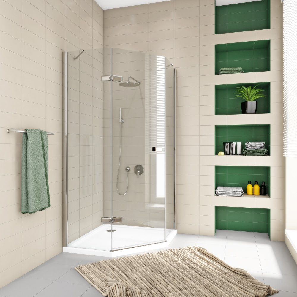 Душевой уголок Gutewetter Trend GK-863FP 63,6*75*200 R профиль хром, стекло прозрачное