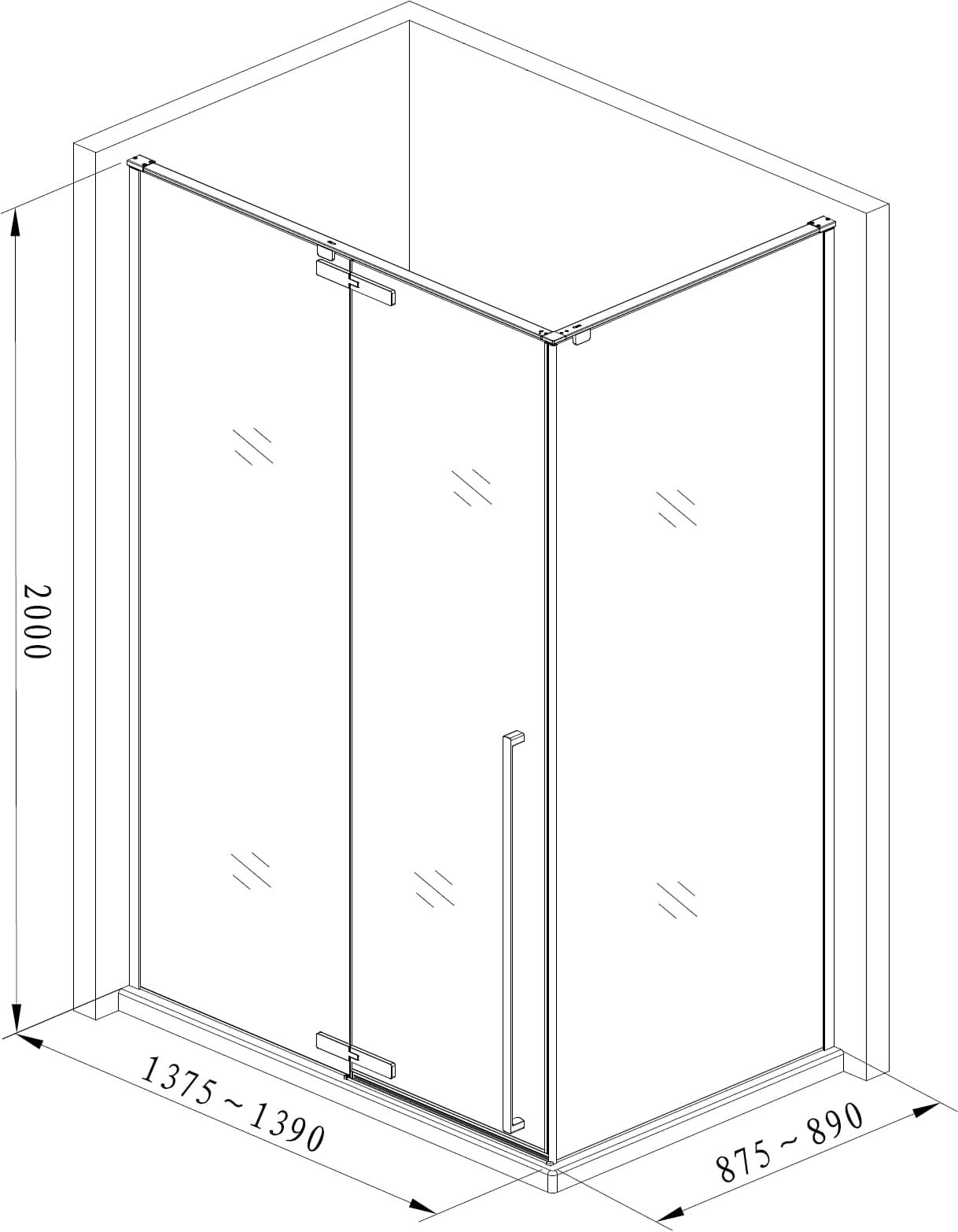 Душевой уголок Aquanet Ideal 140x90см AE-AXC94MB-S-C профиль хром, стекло прозрачное