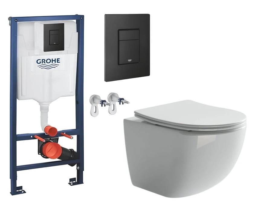Комплект инсталляции Grohe Rapid SL 38528001 с унитазом CN3009 и кнопкой черной